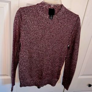 Burgundy and White Knit Sweater!